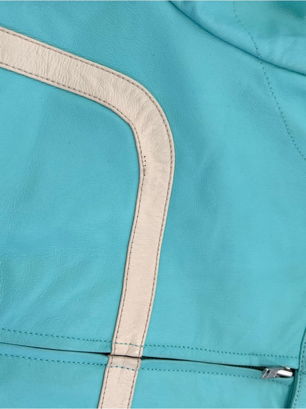 VINTAGE Wilsons Leather Maxima Jacket Womens M Blue Moto Striped Racing 90s - Picture 10 of 13